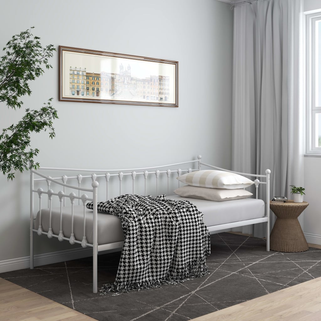 Telaio Divano Letto Bianco in Metallo 90x200 cm - homemem39