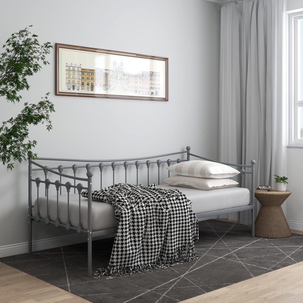 Telaio Divano Letto Grigio in Metallo 90x200 cm - homemem39