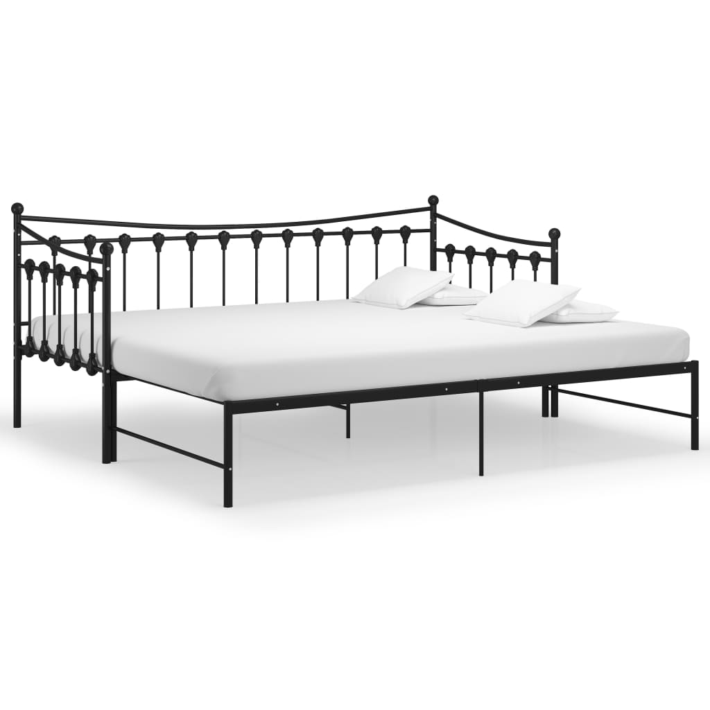 Telaio Divano Letto Estraibile Nero in Metallo 90x200 cm - homemem39