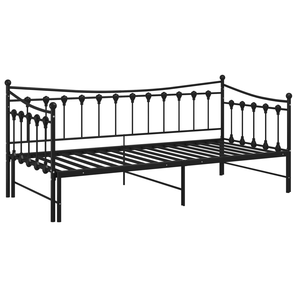 Telaio Divano Letto Estraibile Nero in Metallo 90x200 cm - homemem39