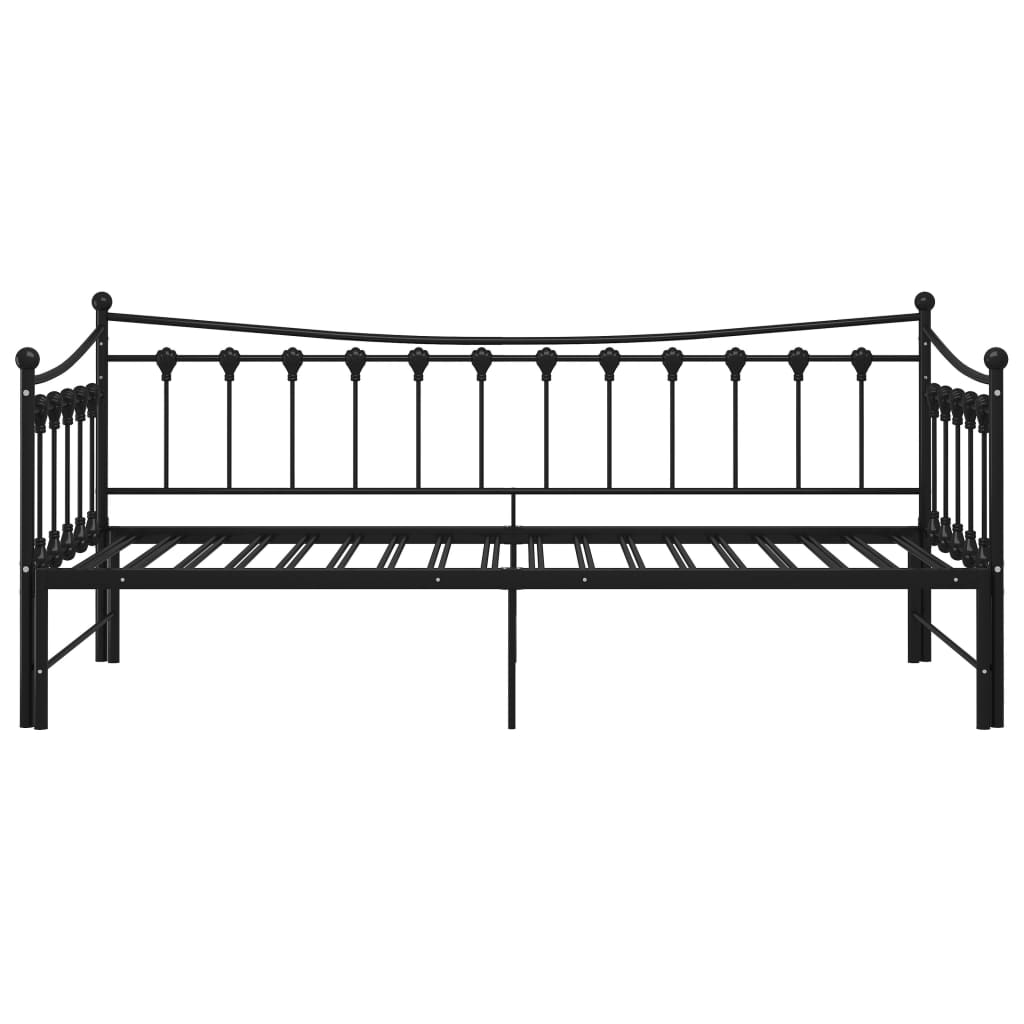 Telaio Divano Letto Estraibile Nero in Metallo 90x200 cm - homemem39