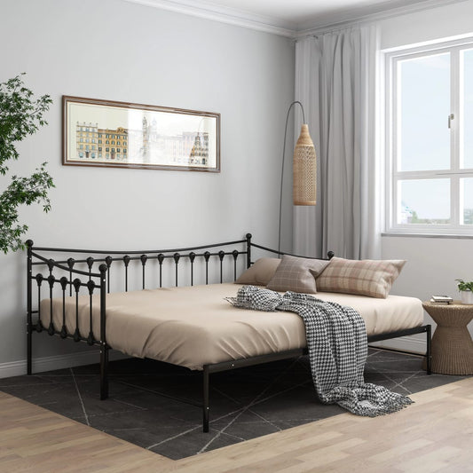 Telaio Divano Letto Estraibile Nero in Metallo 90x200 cm - homemem39