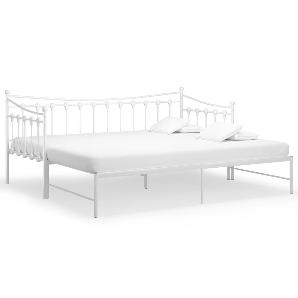 Telaio Divano Letto Estraibile Bianco in Metallo 90x200 cm - homemem39