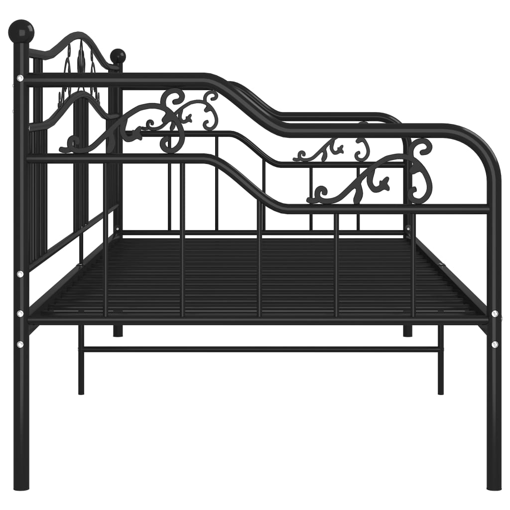 Divano Letto Telaio Nero in Metallo 90x200 cm - homemem39