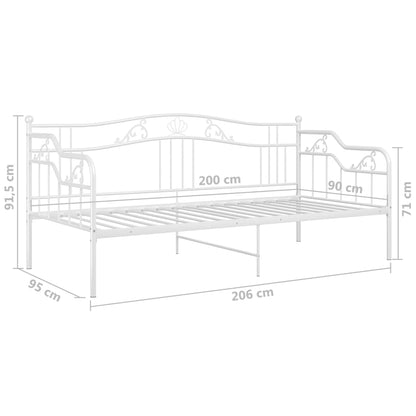 Telaio Divano Letto Bianco in Metallo 90x200 cm - homemem39