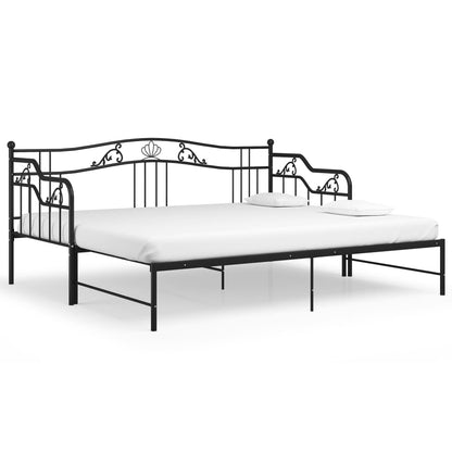 Telaio Divano Letto Estraibile Nero in Metallo 90x200 cm - homemem39