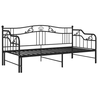 Telaio Divano Letto Estraibile Nero in Metallo 90x200 cm - homemem39