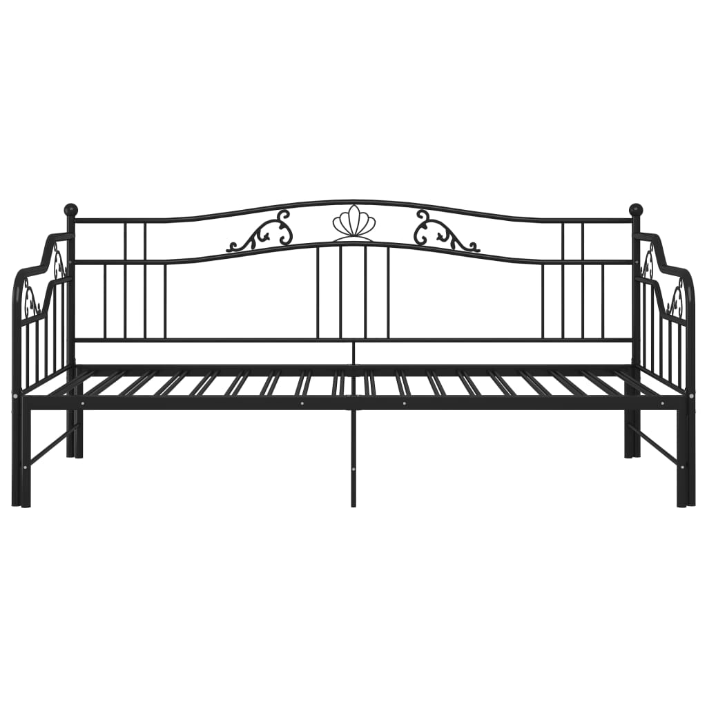 Telaio Divano Letto Estraibile Nero in Metallo 90x200 cm - homemem39