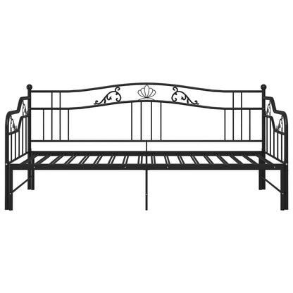 Telaio Divano Letto Estraibile Nero in Metallo 90x200 cm - homemem39