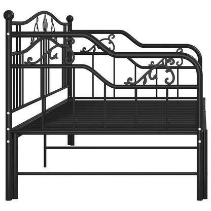 Telaio Divano Letto Estraibile Nero in Metallo 90x200 cm - homemem39