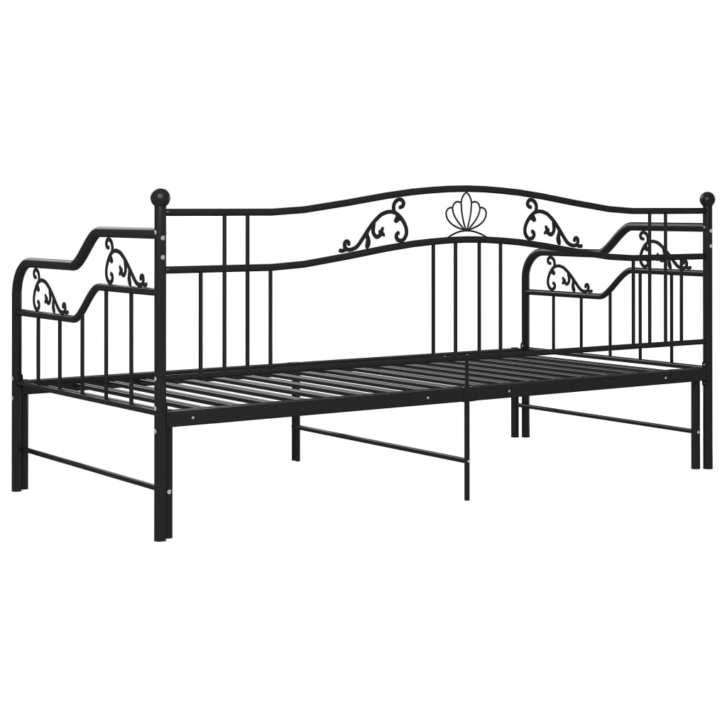 Telaio Divano Letto Estraibile Nero in Metallo 90x200 cm - homemem39