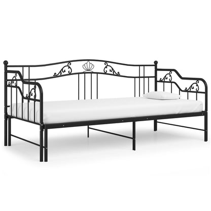 Telaio Divano Letto Estraibile Nero in Metallo 90x200 cm - homemem39