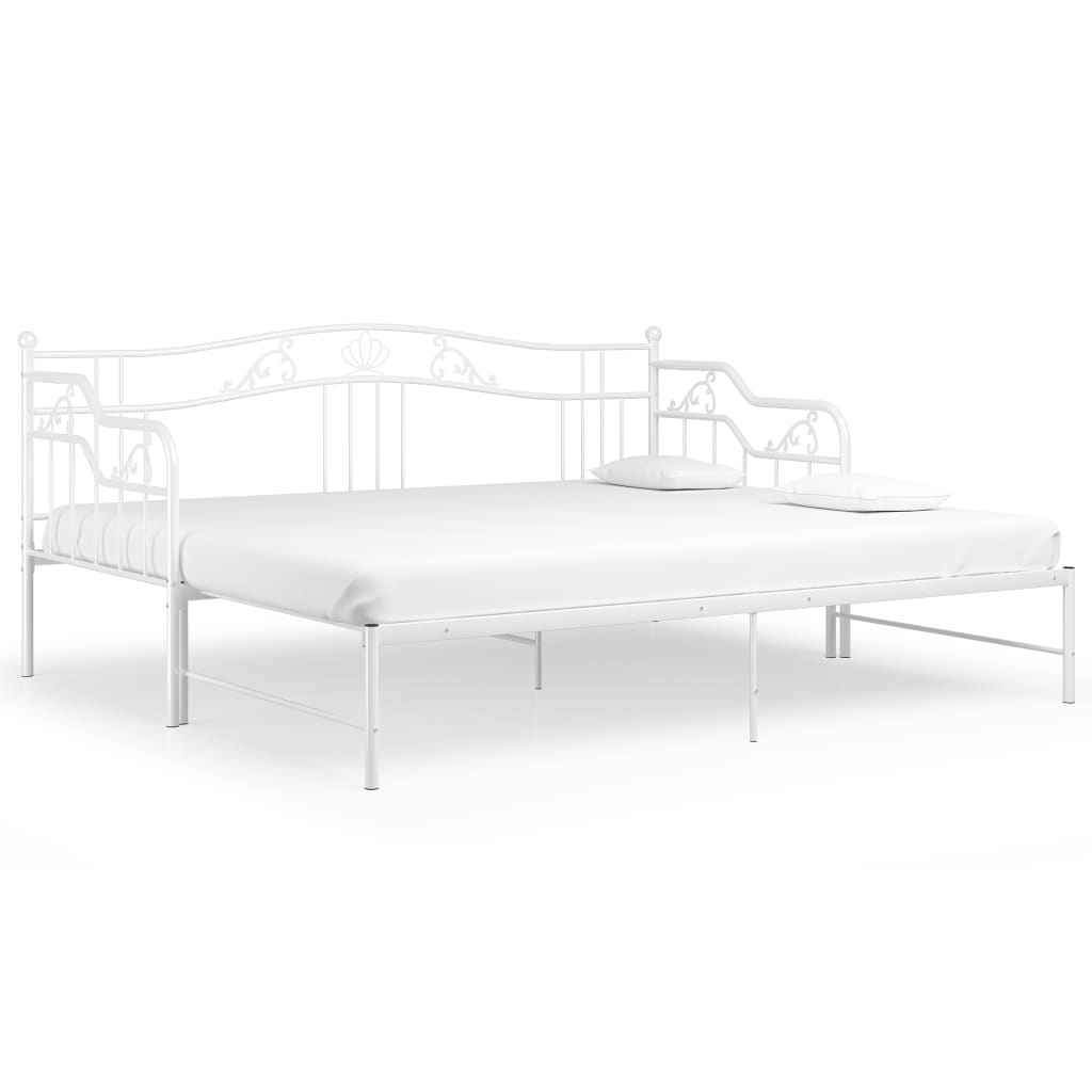 Telaio Divano Letto Estraibile Bianco in Metallo 90x200 cm - homemem39