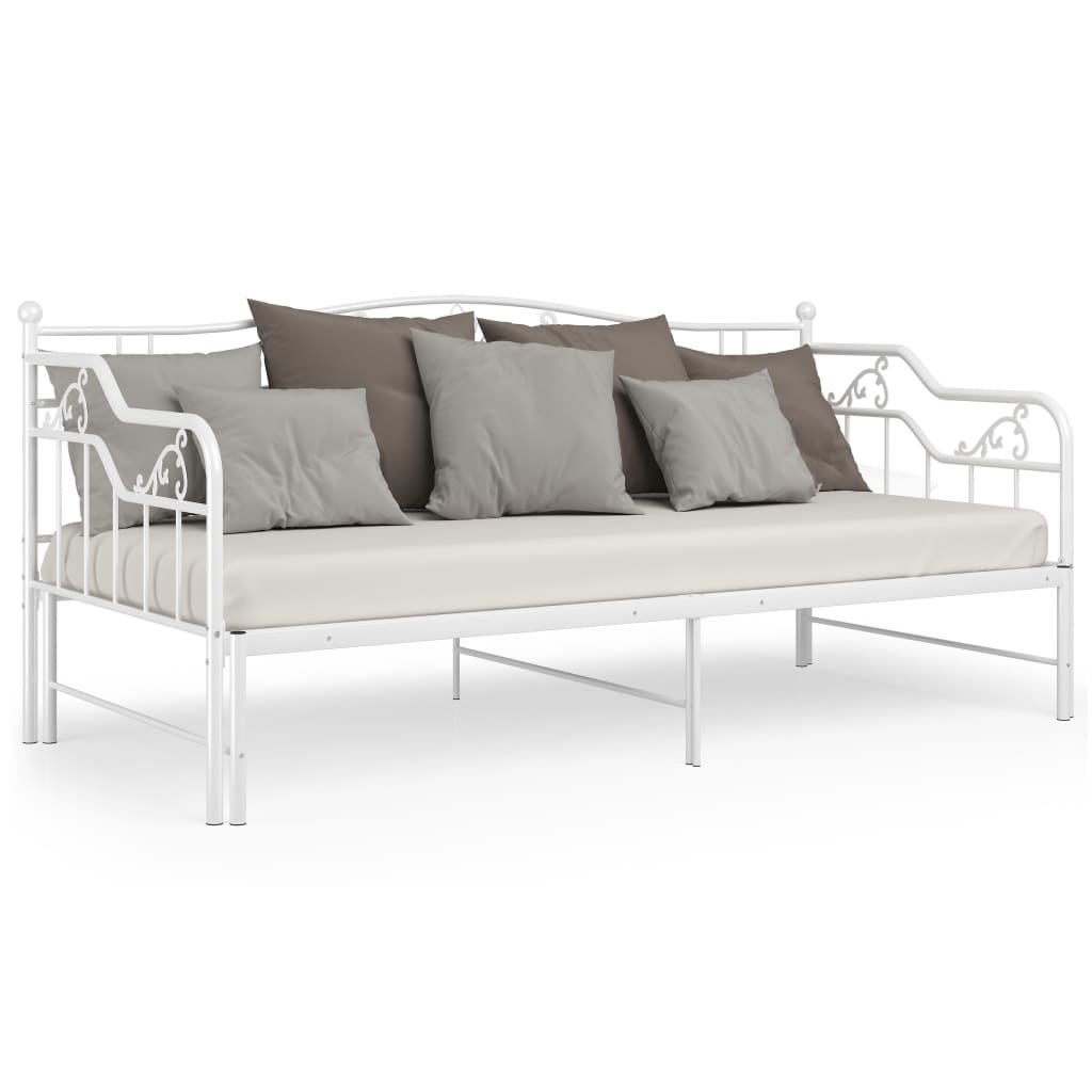 Telaio Divano Letto Estraibile Bianco in Metallo 90x200 cm - homemem39