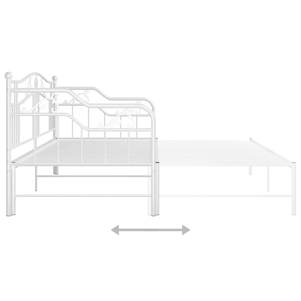 Telaio Divano Letto Estraibile Bianco in Metallo 90x200 cm - homemem39