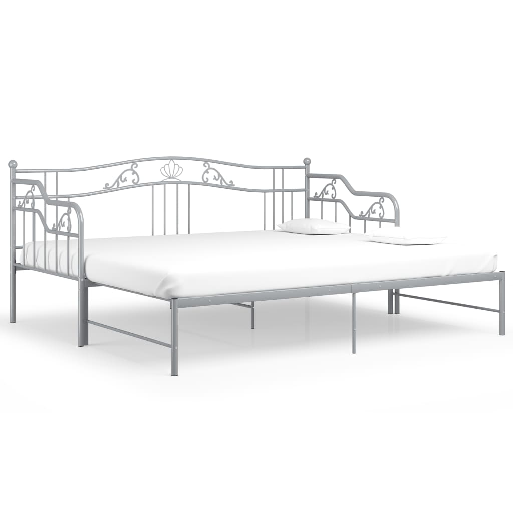 Telaio Divano Letto Estraibile Grigio in Metallo 90x200 cm - homemem39