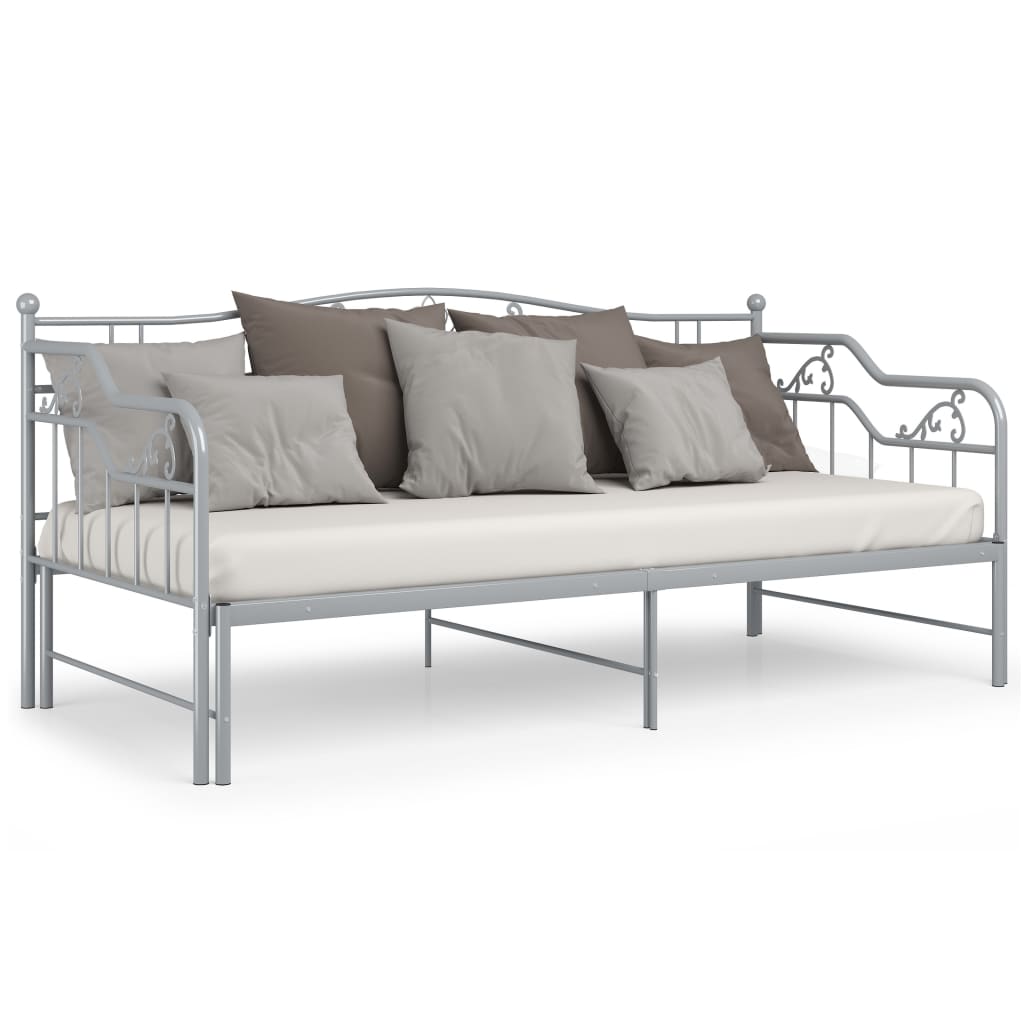 Telaio Divano Letto Estraibile Grigio in Metallo 90x200 cm - homemem39