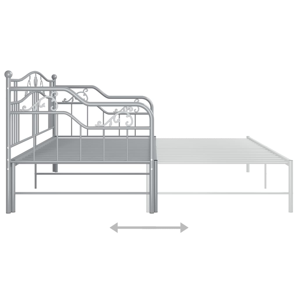 Telaio Divano Letto Estraibile Grigio in Metallo 90x200 cm - homemem39