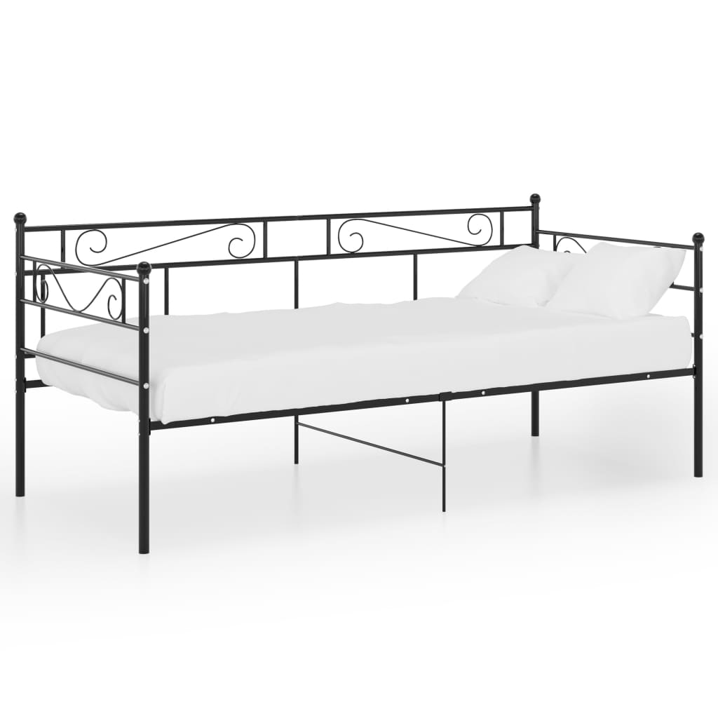 Divano Letto Telaio Nero in Metallo 90x200 cm - homemem39