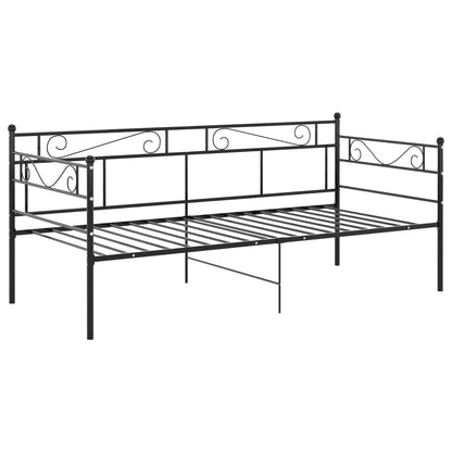 Divano Letto Telaio Nero in Metallo 90x200 cm - homemem39