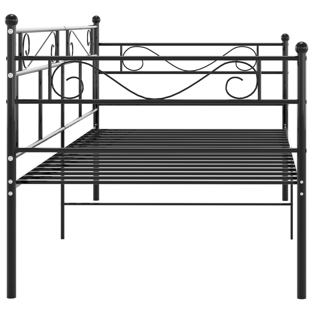 Divano Letto Telaio Nero in Metallo 90x200 cm - homemem39