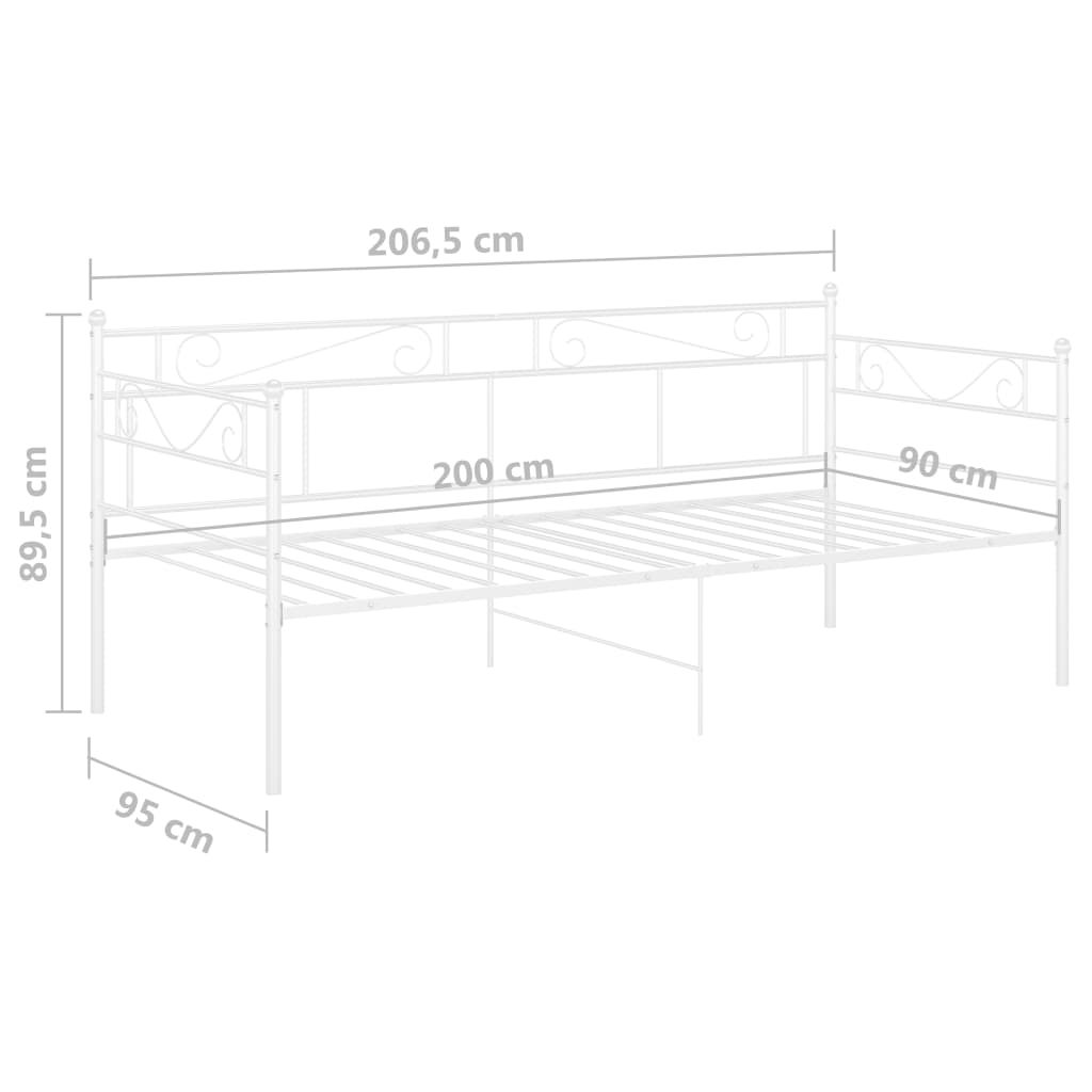 Telaio Divano Letto Bianco in Metallo 90x200 cm - homemem39