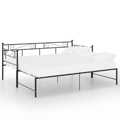 Telaio Divano Letto Estraibile Nero in Metallo 90x200 cm - homemem39