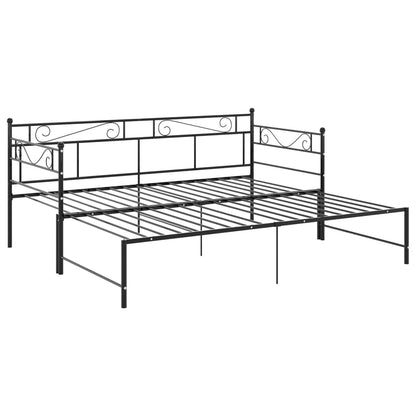 Telaio Divano Letto Estraibile Nero in Metallo 90x200 cm - homemem39