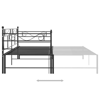 Telaio Divano Letto Estraibile Nero in Metallo 90x200 cm - homemem39