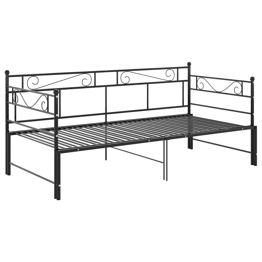 Telaio Divano Letto Estraibile Nero in Metallo 90x200 cm - homemem39