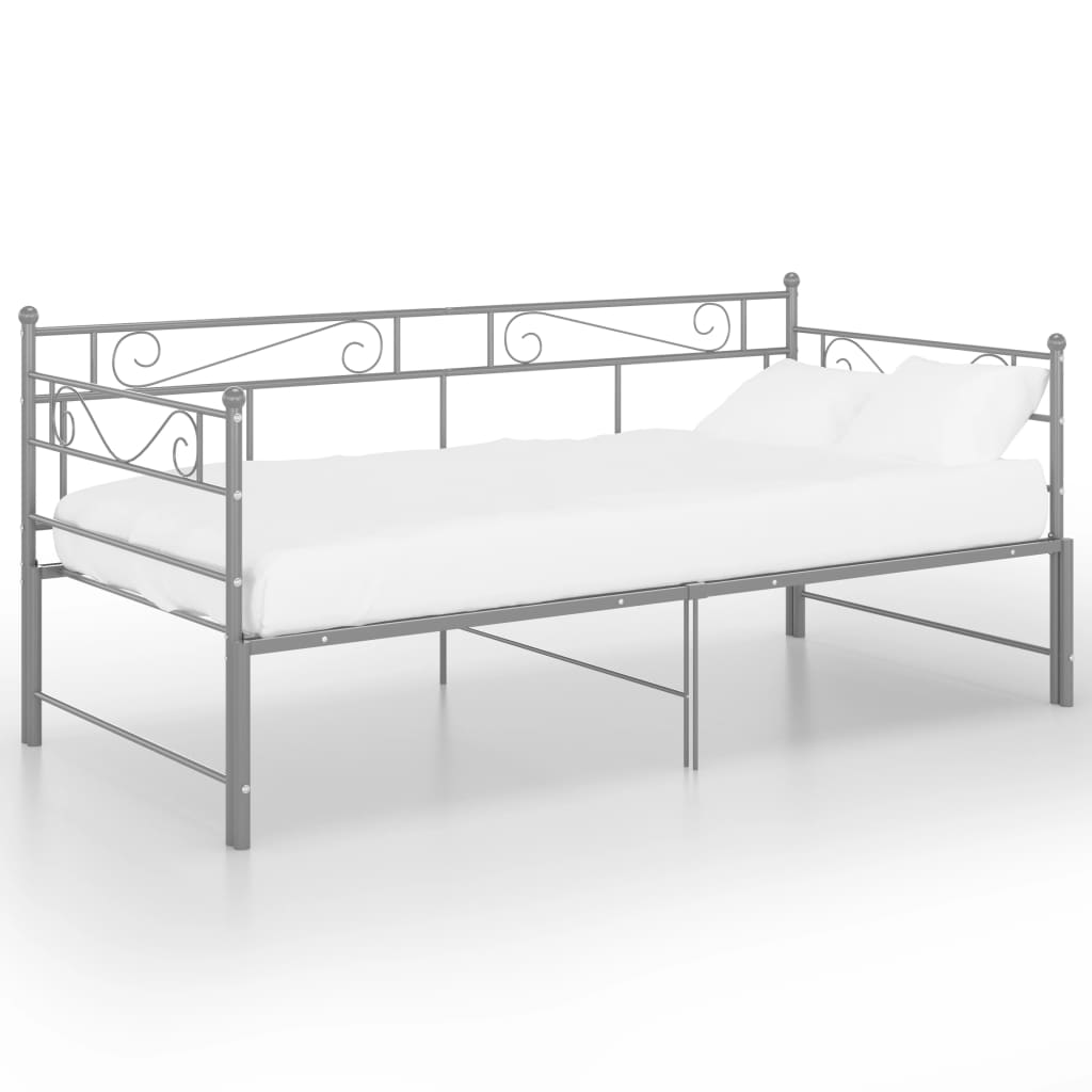 Telaio Divano Letto Estraibile Grigio in Metallo 90x200 cm - homemem39