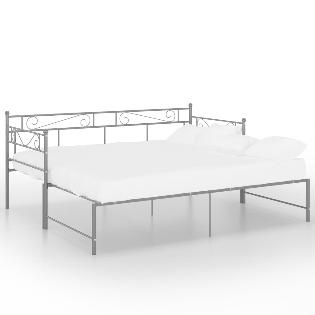 Telaio Divano Letto Estraibile Grigio in Metallo 90x200 cm - homemem39