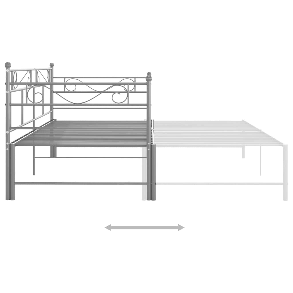 Telaio Divano Letto Estraibile Grigio in Metallo 90x200 cm - homemem39