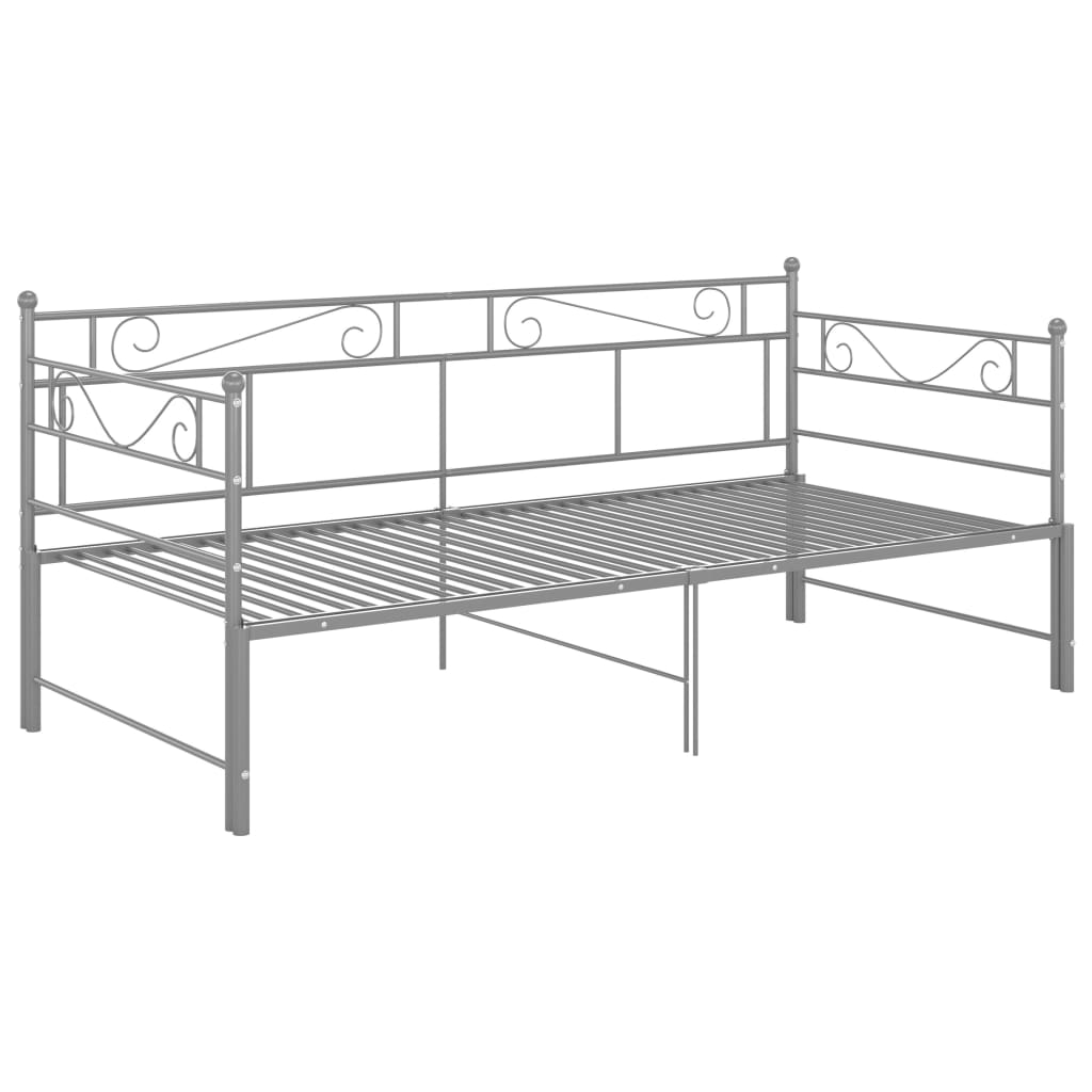 Telaio Divano Letto Estraibile Grigio in Metallo 90x200 cm - homemem39