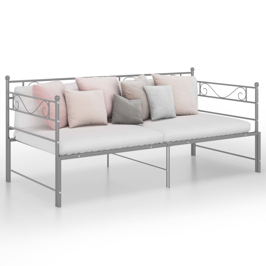 Telaio Divano Letto Estraibile Grigio in Metallo 90x200 cm - homemem39