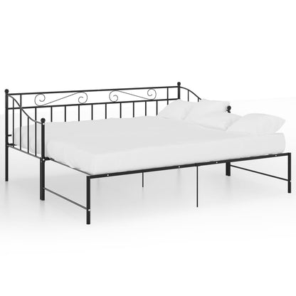 Telaio Divano Letto Estraibile Nero in Metallo 90x200 cm - homemem39