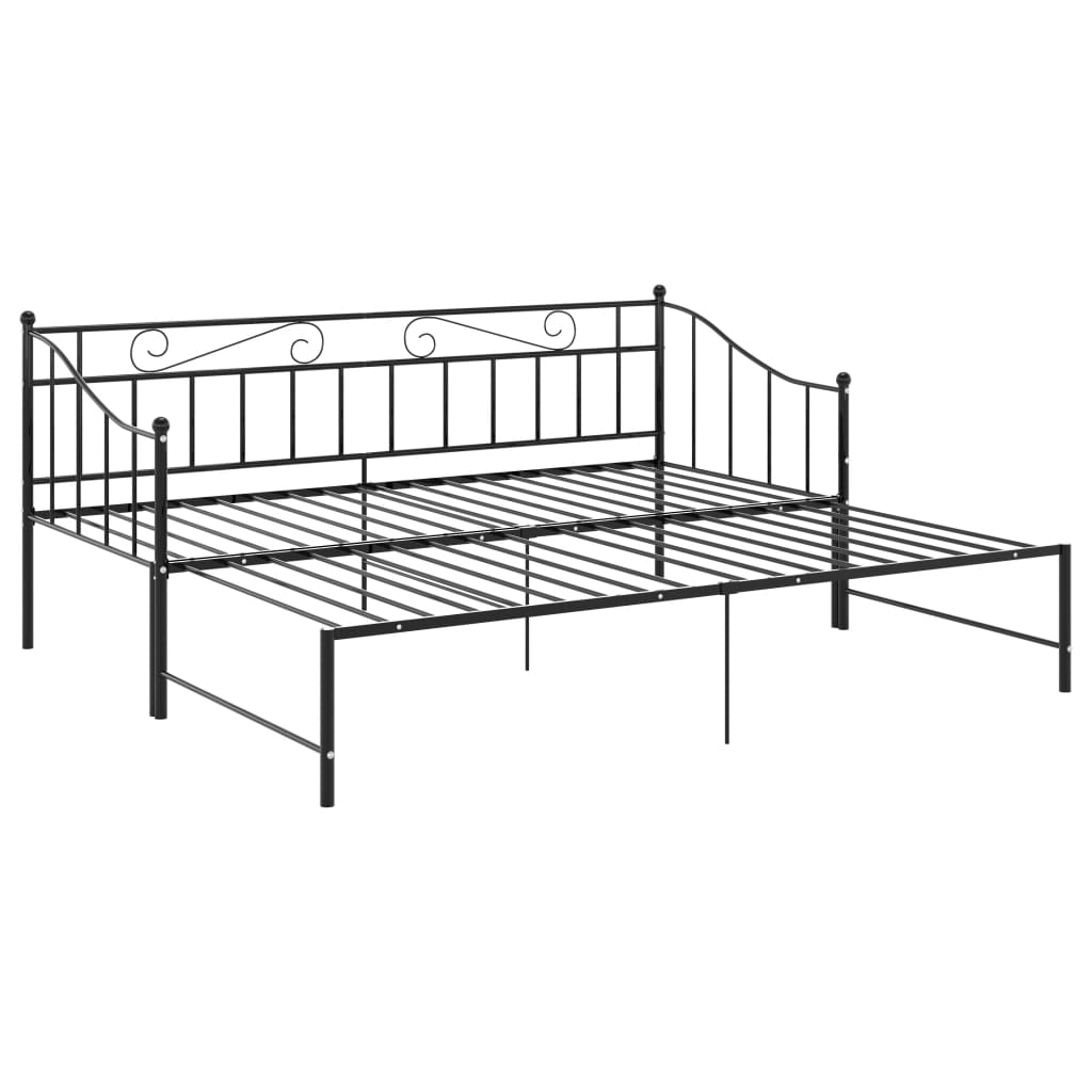 Telaio Divano Letto Estraibile Nero in Metallo 90x200 cm - homemem39