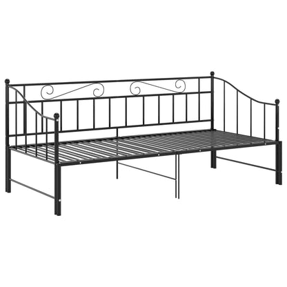 Telaio Divano Letto Estraibile Nero in Metallo 90x200 cm - homemem39