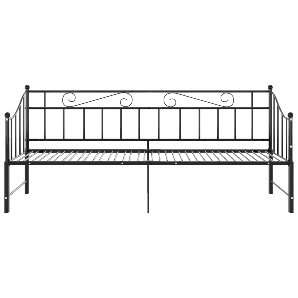 Telaio Divano Letto Estraibile Nero in Metallo 90x200 cm - homemem39