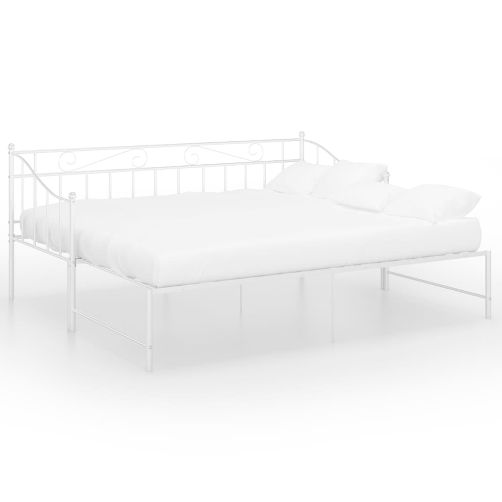 Telaio Divano Letto Estraibile Bianco in Metallo 90x200 cm - homemem39