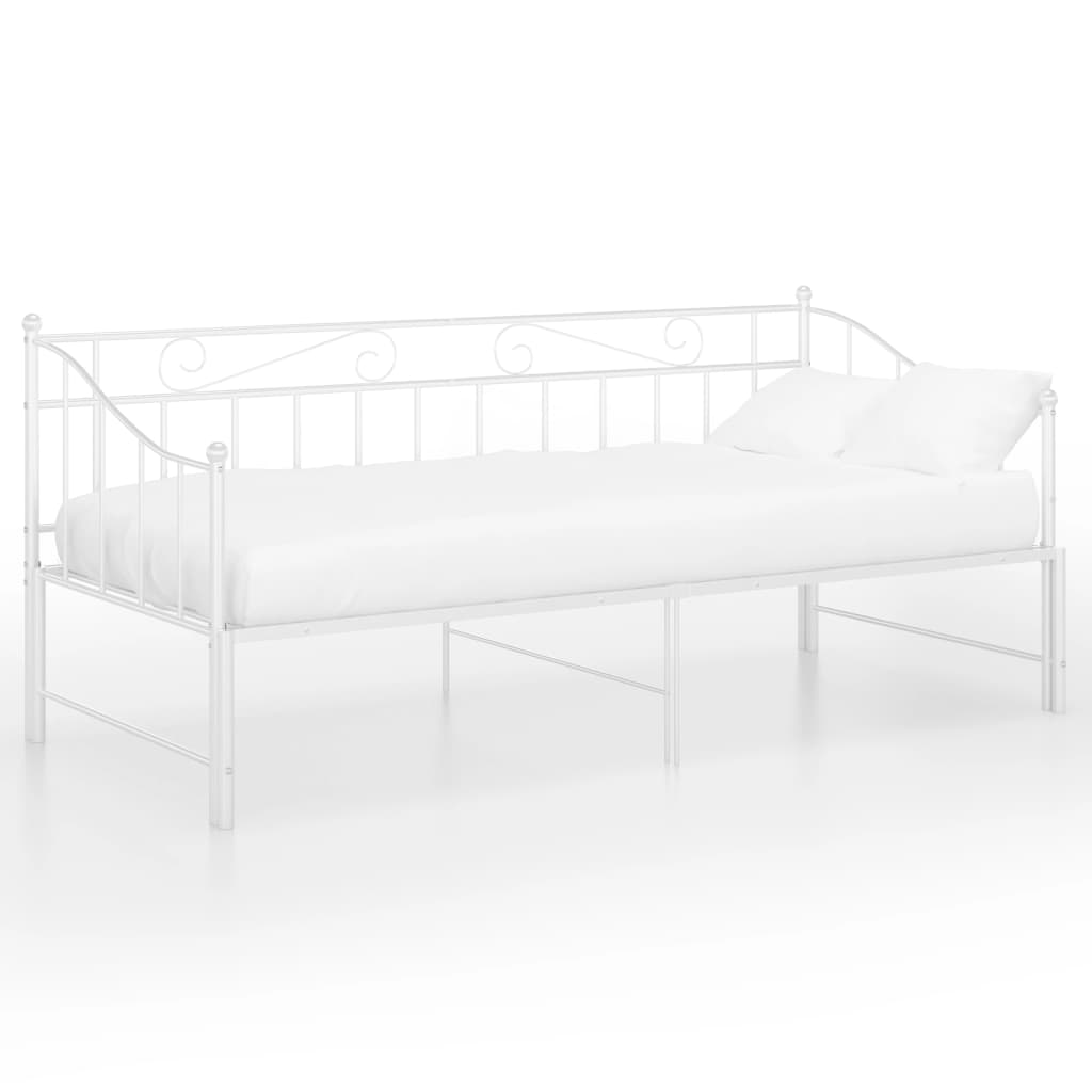 Telaio Divano Letto Estraibile Bianco in Metallo 90x200 cm - homemem39