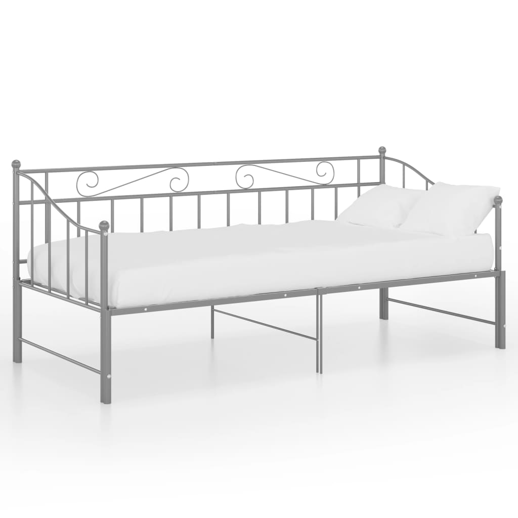 Telaio Divano Letto Estraibile Grigio in Metallo 90x200 cm - homemem39