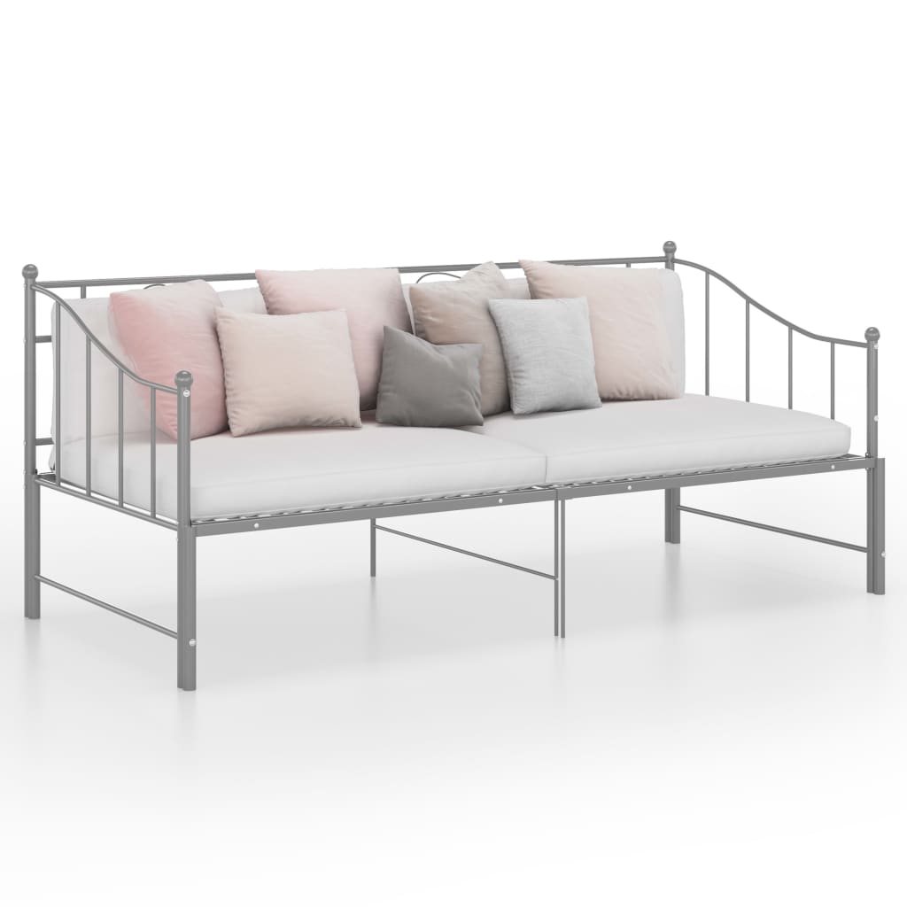 Telaio Divano Letto Estraibile Grigio in Metallo 90x200 cm - homemem39