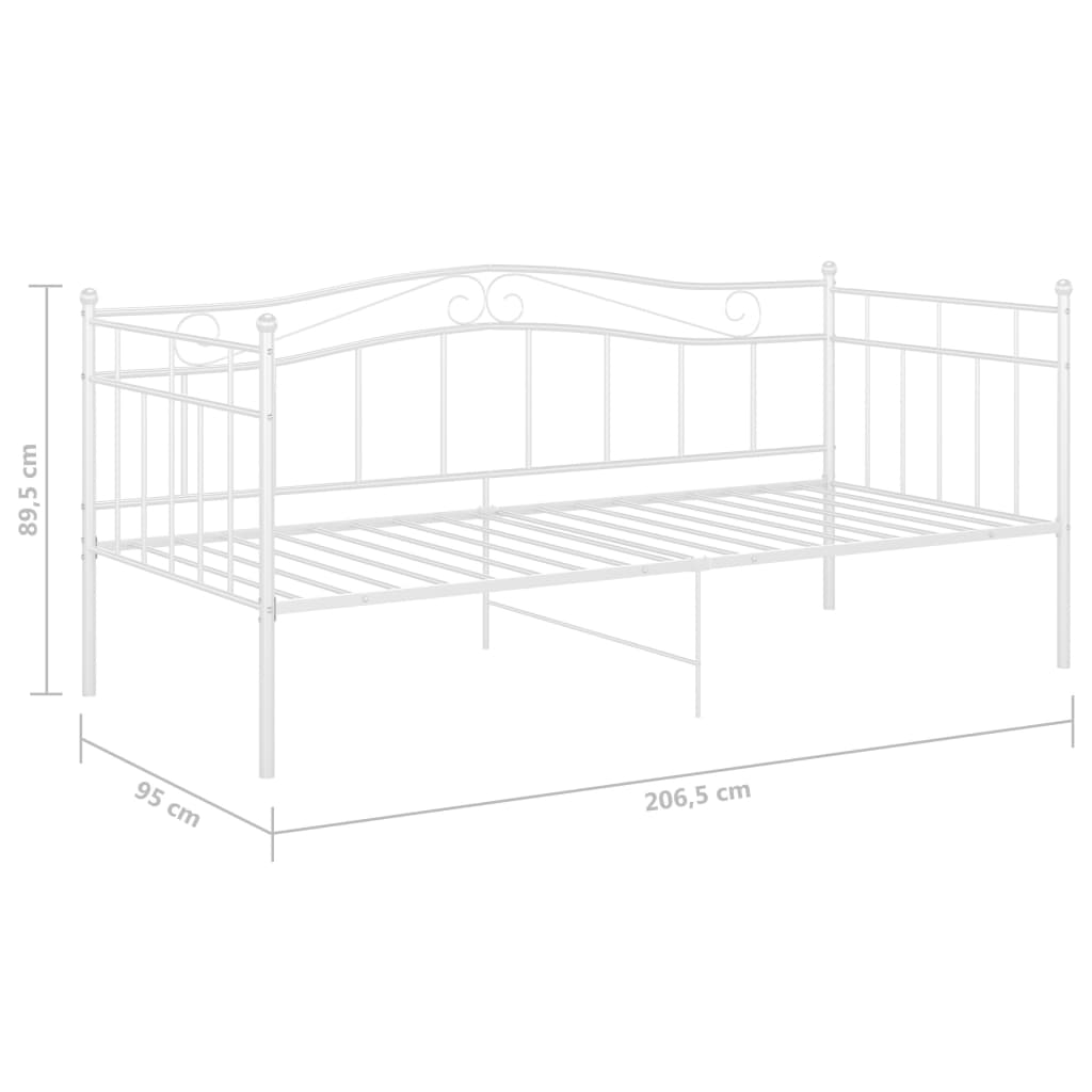 Telaio Divano Letto Bianco in Metallo 90x200 cm - homemem39