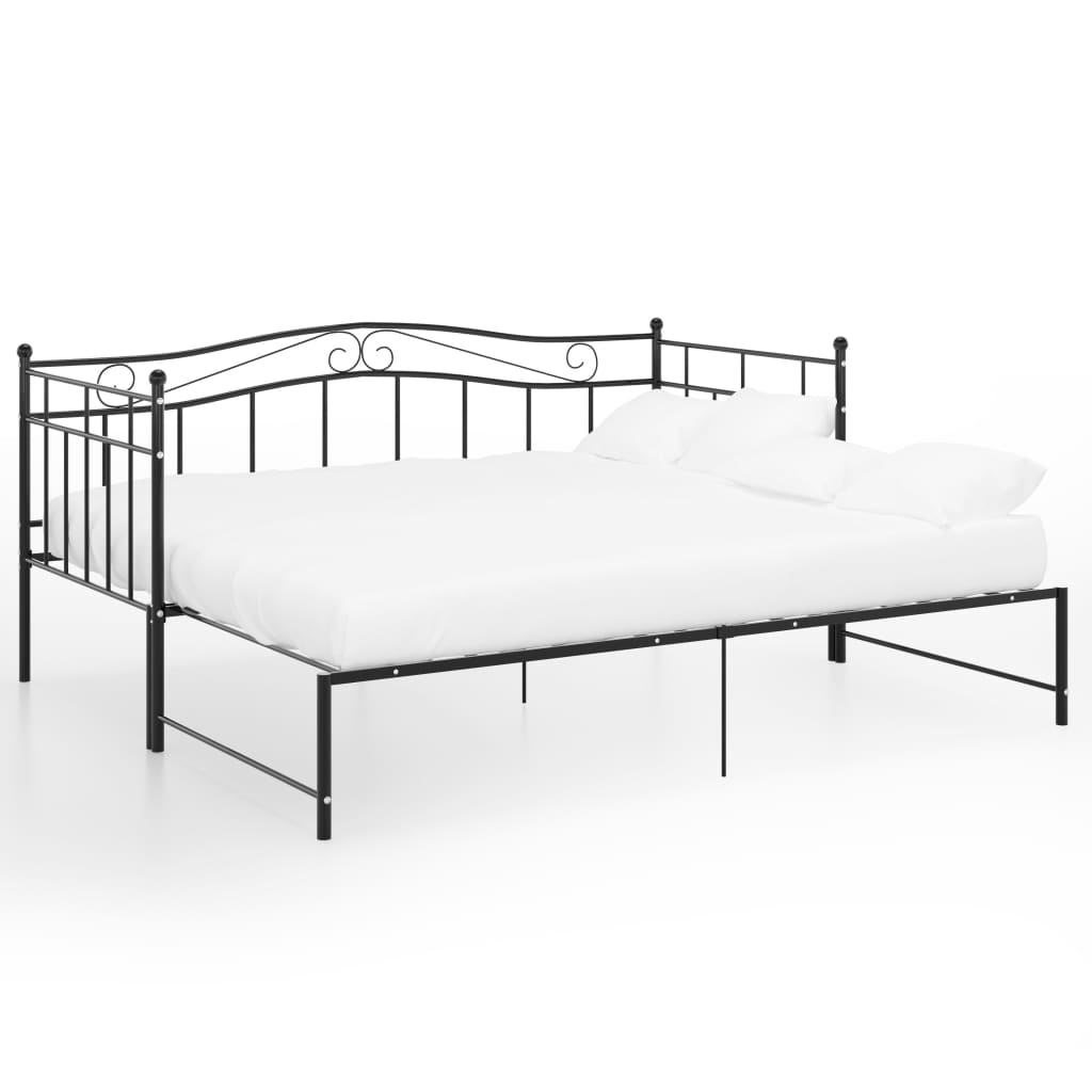 Telaio Divano Letto Estraibile Nero in Metallo 90x200 cm - homemem39