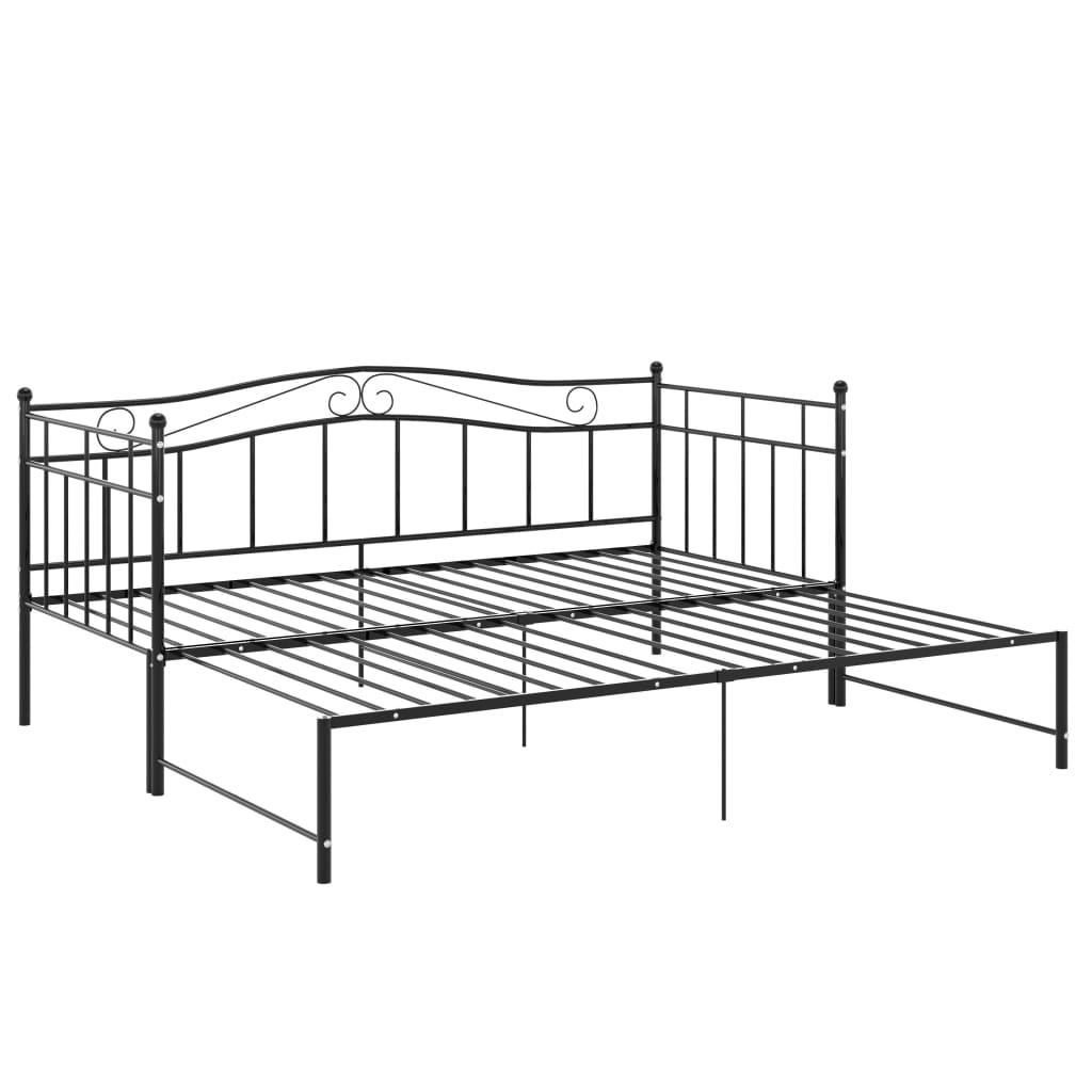 Telaio Divano Letto Estraibile Nero in Metallo 90x200 cm - homemem39