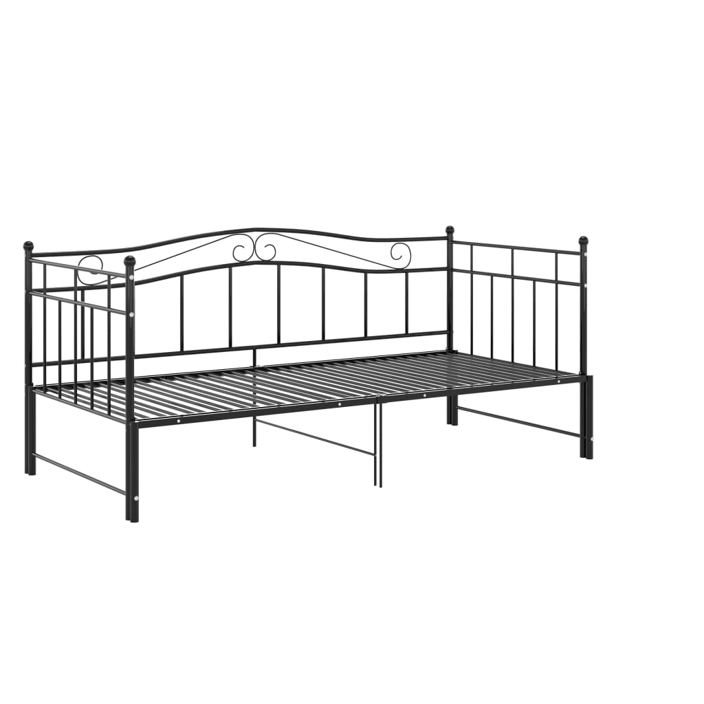 Telaio Divano Letto Estraibile Nero in Metallo 90x200 cm - homemem39