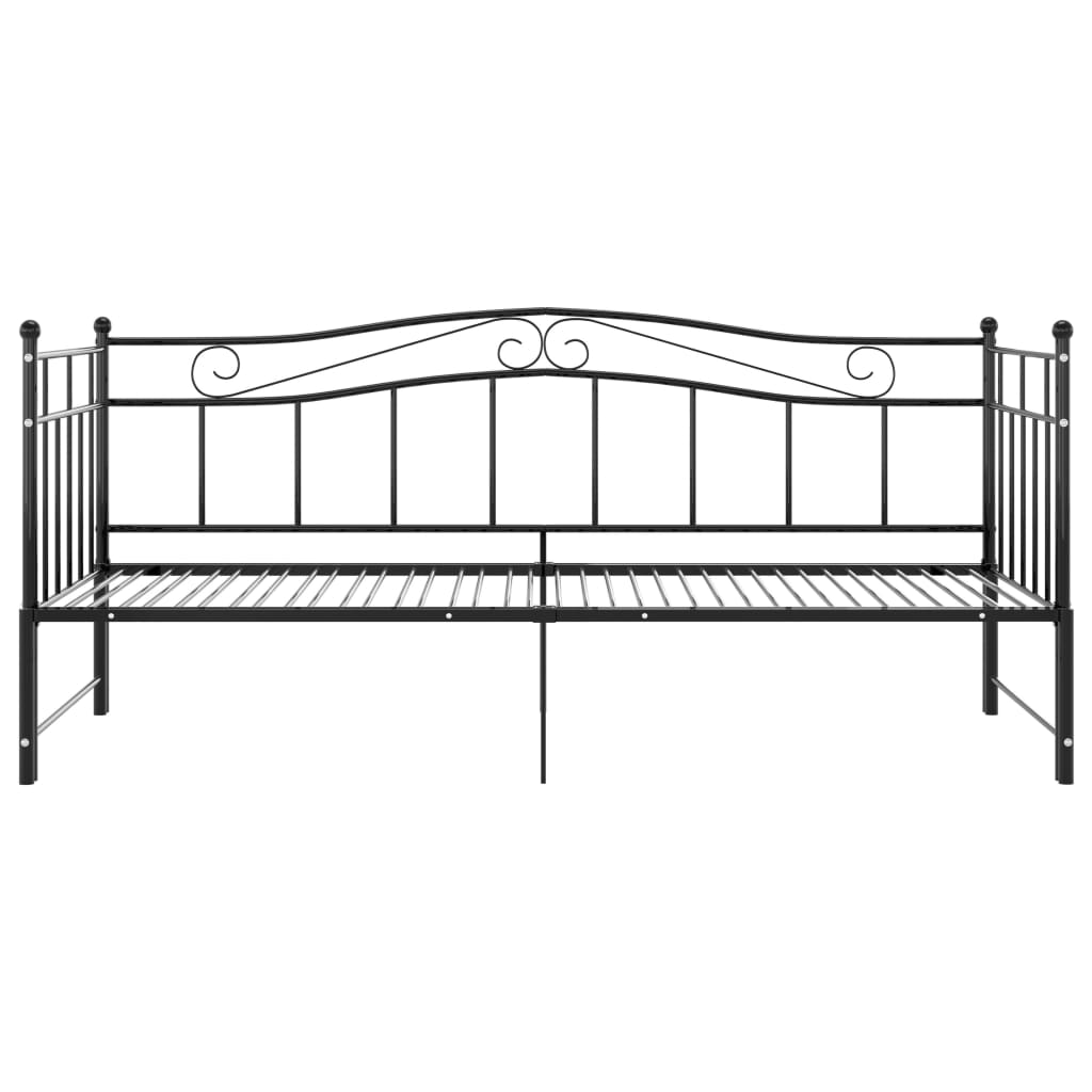 Telaio Divano Letto Estraibile Nero in Metallo 90x200 cm - homemem39