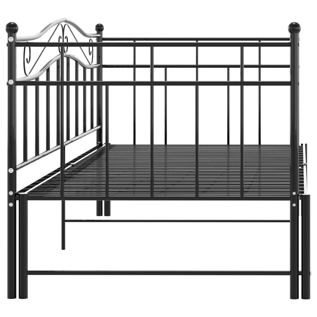 Telaio Divano Letto Estraibile Nero in Metallo 90x200 cm - homemem39