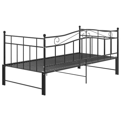 Telaio Divano Letto Estraibile Nero in Metallo 90x200 cm - homemem39